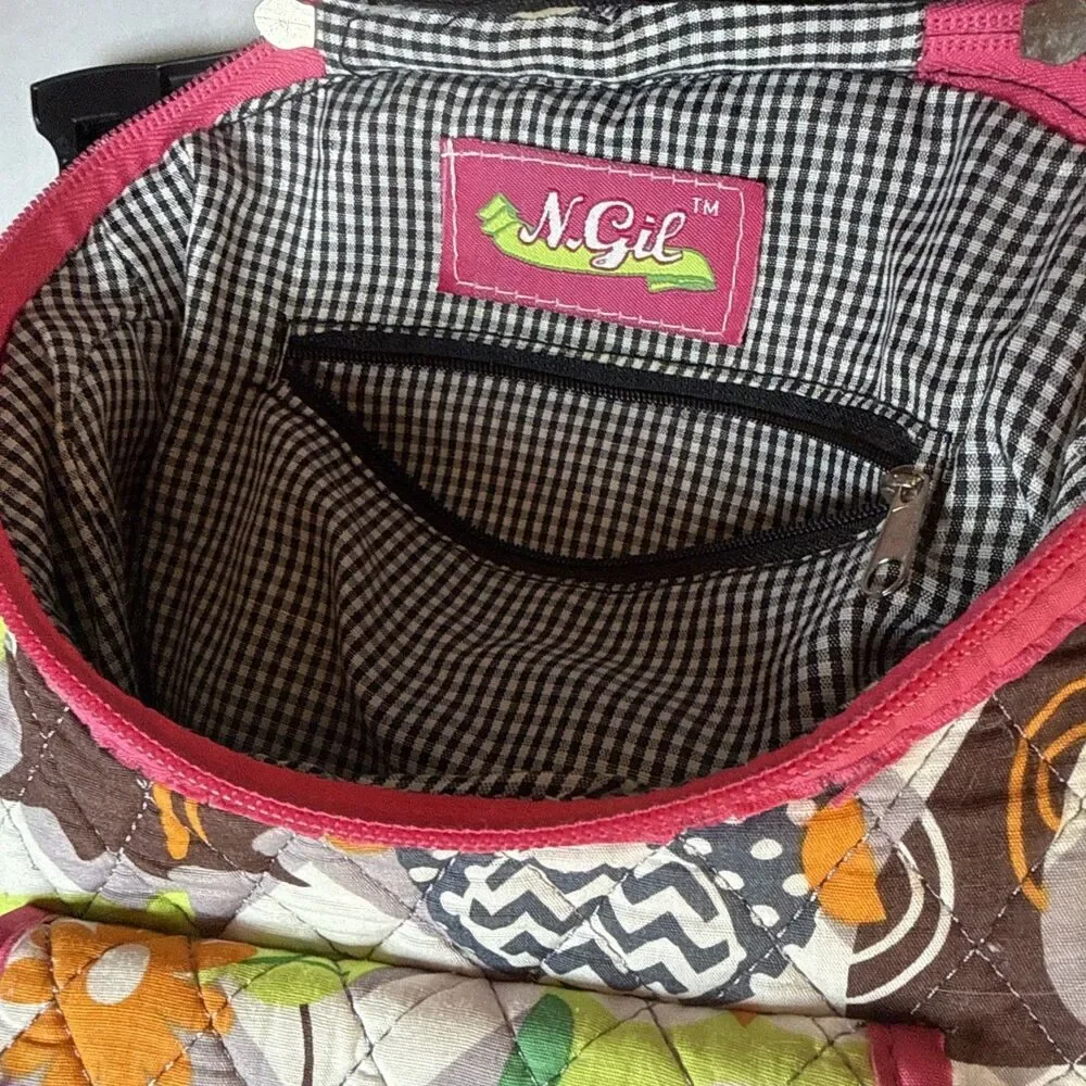 N. Gil Owl Mini Backpack With Pink Monogram The Letter M Preowned